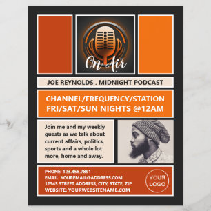 Auf Air Podcaster, Retro Podcast Werbung Flyer