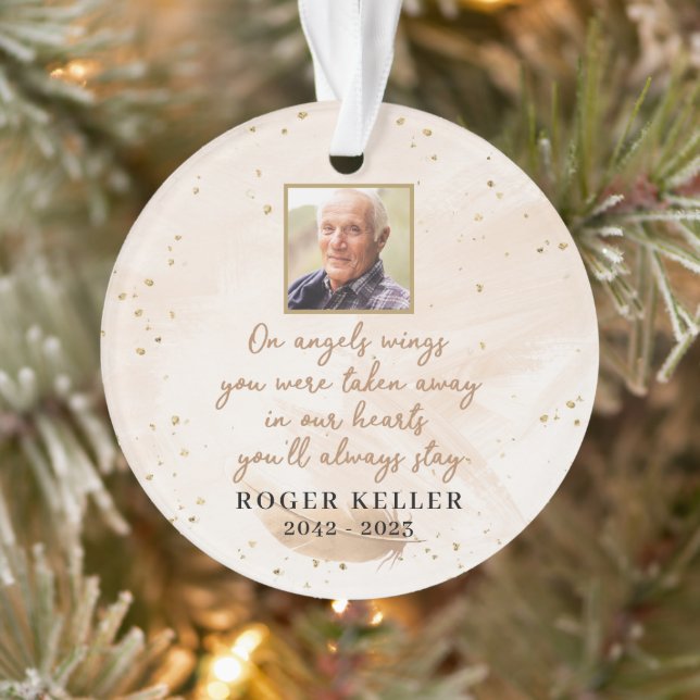 Auf Angel's Wings Foto Acrylschmuck Ornament (Baum)