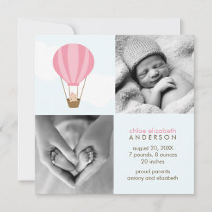 Auf, auf und ab! Ankündigung von Pink Balloon Baby