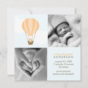 Auf, auf und ab! Baby Birth Ankündigungen
