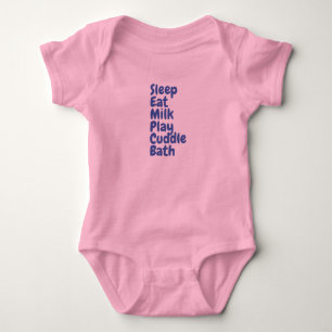 Auf Baby T - Shirt aufgedruckte "Sleep Eat Milk Pl