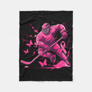 (auf Ck) Eishockey-Brustkrebs-Bewusstsein Spieler Fleecedecke