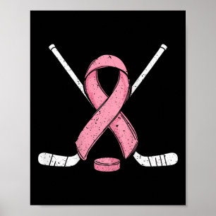 (auf Ck) Eishockey-Brustkrebsmonat Rosa Band Poster