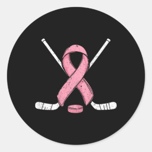 (auf Ck) Eishockey-Brustkrebsmonat Rosa Band Runder Aufkleber