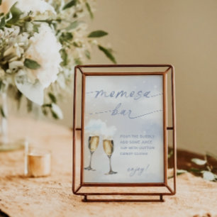 Auf Cloud 9 Baby Shower Momosa Bar Schild Poster