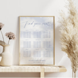 Auf Cloud 9 dusty Blue Seating Chart Poster