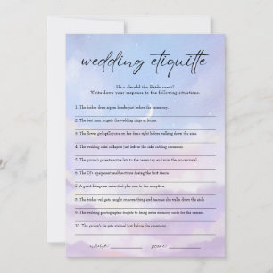 Auf Cloud 9 Etiquette 911 Brautparty Game Card Einladung