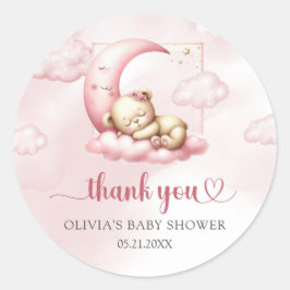Auf Cloud 9 niedlich Pink Girl Showaufkleber Runder Aufkleber