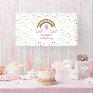 Auf Cloud 9! Rainbow Birthday Banner