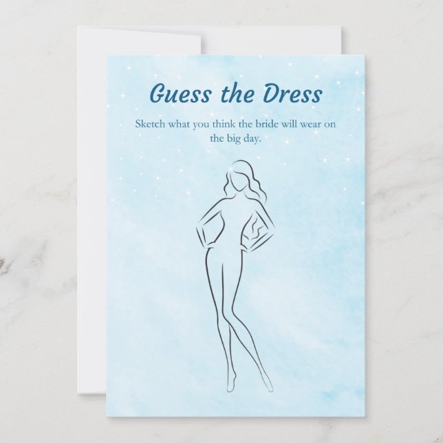 Auf Cloud 9 raten Sie die Dress Brautparty Game Ca Einladung (Vorderseite)