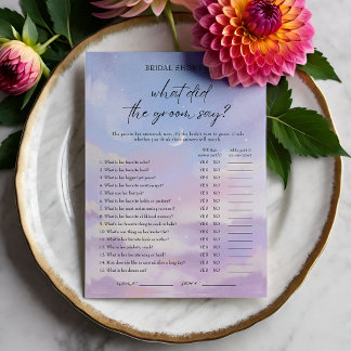 Auf Cloud 9: Was hat die "Groom Say Game Card" gem Einladung
