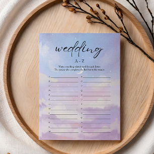 Auf Cloud 9 Wedding A-Z Brautparty Game Card Einladung