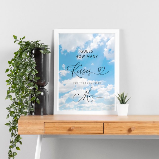 Auf Cloud 9 Wie viele Kisses Brautparty Game Poster (Von Creator hochgeladen)