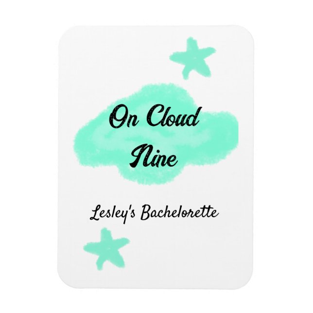 Auf Cloud neun pastellgrünen Wolken Stern Bachelor Magnet (Vertikal)