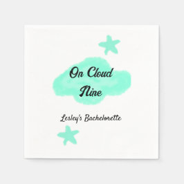 Auf Cloud neun pastellgrünen Wolken Stern Bachelor Serviette