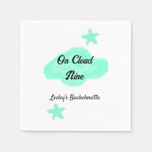 Auf Cloud neun pastellgrünen Wolken Stern Bachelor Serviette