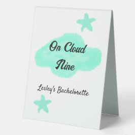 Auf Cloud neun pastellgrünen Wolken Stern Bachelor Tischaufsteller