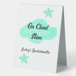 Auf Cloud neun pastellgrünen Wolken Stern Bachelor Tischaufsteller