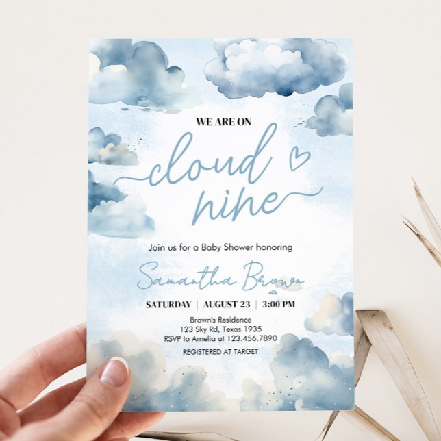 Auf Cloud Nine Baby ShowParty Einladung (Cloud Nine Baby Shower Party Invitation)