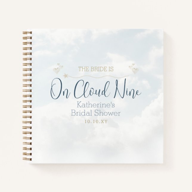 Auf Cloud Nine Elegant Brautparty Gästebuch Notizbuch (Vorderseite)