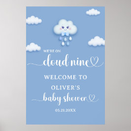 Auf Cloud Nine Modern Boy Baby Dusche Willkommen Poster