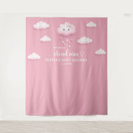 Auf Cloud Nine Modern Pink Girl Baby Dusche Wandteppich
