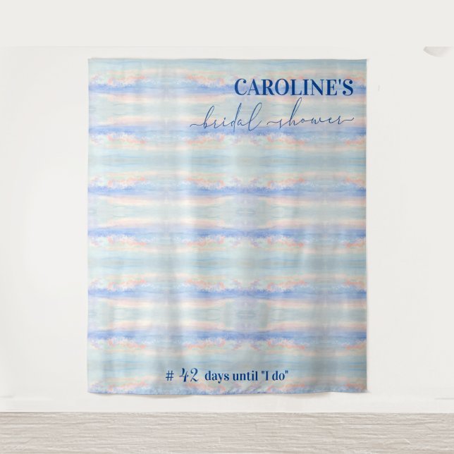 Auf Cloud Nine Pastell Brautparty Begrüßungszeiche Wandteppich (Vorderseite)