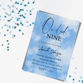 Auf Cloud Nine Watercolor Blue Brautparty Einladung