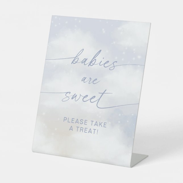Auf Cloud sind 9 Babys süß Sockelschild (Vorderseite)