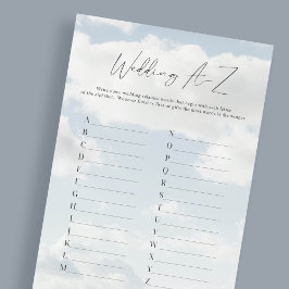 Auf Cloud Wedding A-Z Alphabet Game Cards Einladung