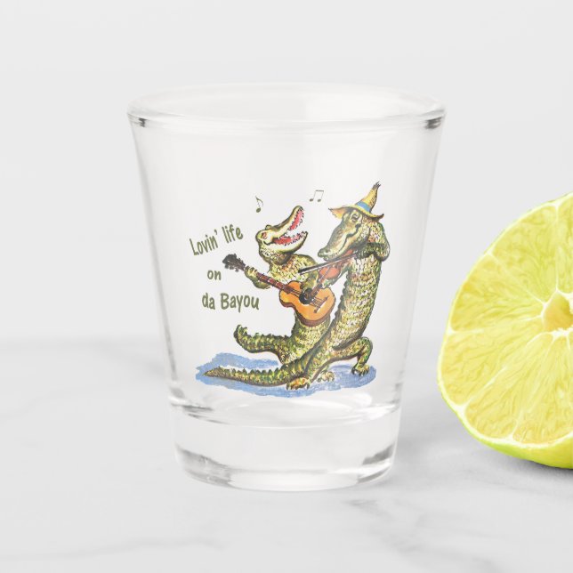 Auf da Bayou Schnapsglas (Vorderseite)