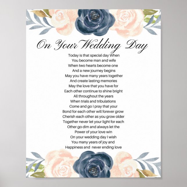 Auf deinem Hochzeitstag Hochzeitgedicht Poster (Vorne)