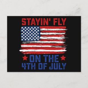 Auf dem 4. Juli Amerikanische Flagge USA stilvoll  Postkarte