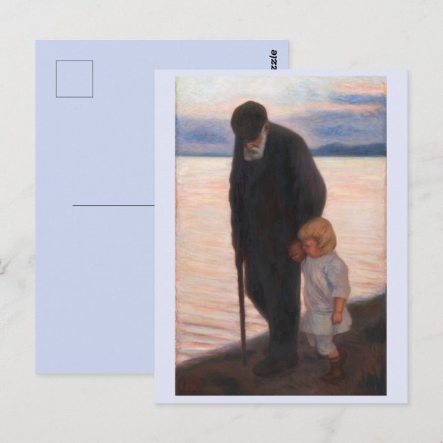 Auf dem Abend, Hugo Simberg Postkarte (Vorne/Hinten)