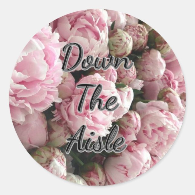 Auf dem Aisle Hochzeitsticker Runder Aufkleber (Vorderseite)