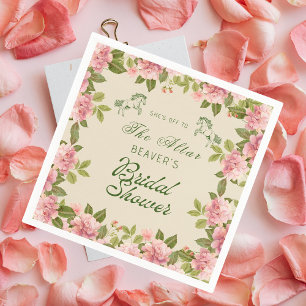 Auf dem Altar Derby Floral Brautparty Serviette