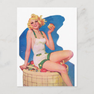 Auf dem Apfelkarren Postkarte