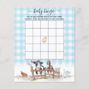 Auf dem Baby-Dusche Bingo-Spiel der Landtiere