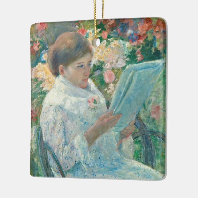 Auf dem Balkon - Mary Cassatt - Fine Art Repro Keramikornament (Links)