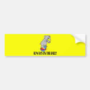 Auf dem Ball-Elefanten Autoaufkleber