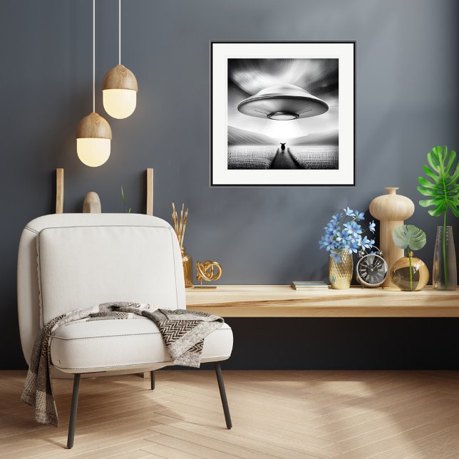 Auf dem Bauernhof - Ufo Art Print Poster (Down On The Farm - UFO Art Print.
Artist: Roger Smith)