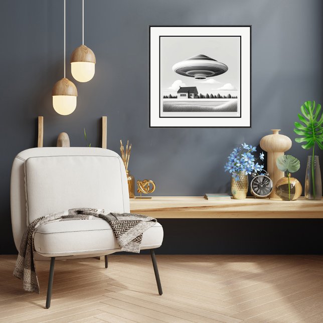 Auf dem Bauernhof - Ufo Art Print Poster (Down On The Farm - UFO Art Print.
Art: Roger Smith)