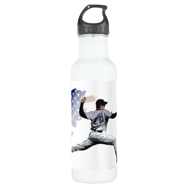 Auf dem Berg - Baseball-Pitcher-Tischset Edelstahlflasche (Vorderseite)