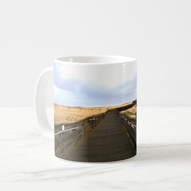 Auf dem Boardwalk, Long Beach, Washington Kaffeetasse (Vorderseite Links)
