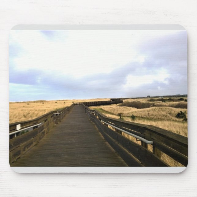 Auf dem Boardwalk, Long Beach, Washington Mousepad (Vorne)