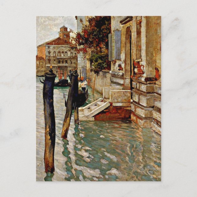 Auf dem Canale Grande, Venedig - Gemälde von Frits Postkarte (Vorderseite)