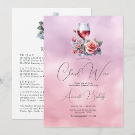 Auf dem Cloud Wine Bachelorette Wochenende Einladung