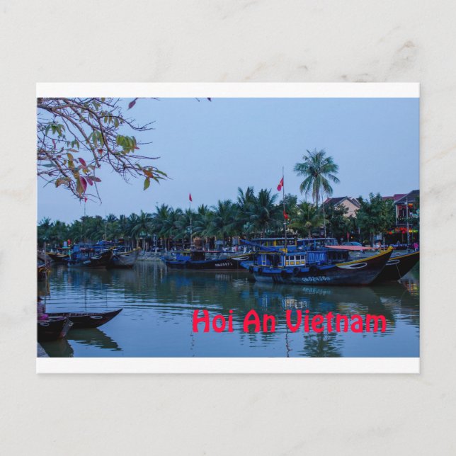 Auf dem Fluss Hoi An Vietnam Postkarte (Vorderseite)