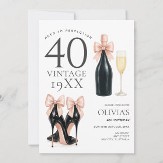 Auf dem Höhepunkt der Perfektion Glam 40. Geburtst Einladung