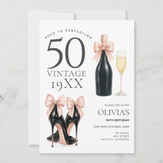 Auf dem Höhepunkt des Alters Glam 50. Champagner-G Einladung